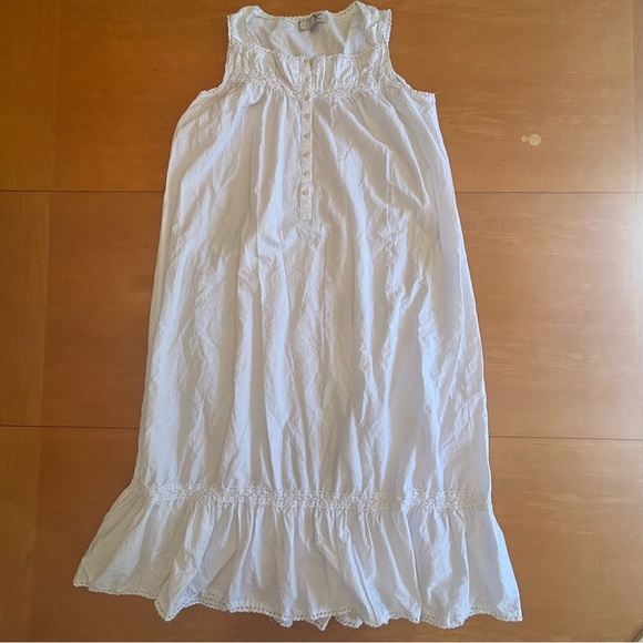 Alexander Del Rossa M women’s Victorian, white lace trim square neck nightgown - Picture 3 of 12